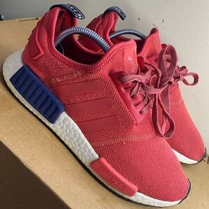 Adidas NMD R1 Primeknit Red Trainer Running Sneakers Size 7.5
